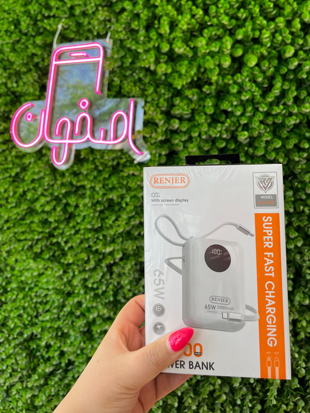 پاور بانک ۲۰۰۰۰ سوپر فست شارژ Renjer مدل RJ-p65